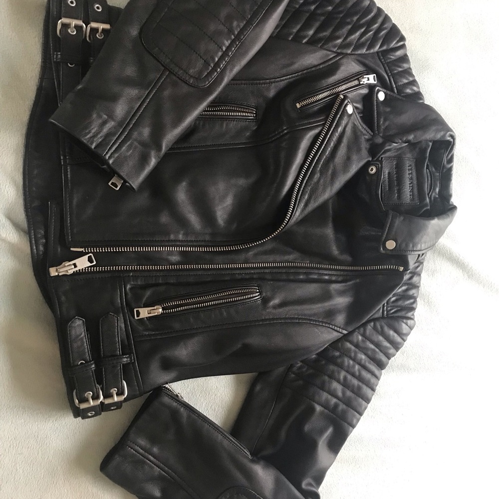 All Saints Black Leather Jacket- Never worn